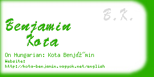 benjamin kota business card